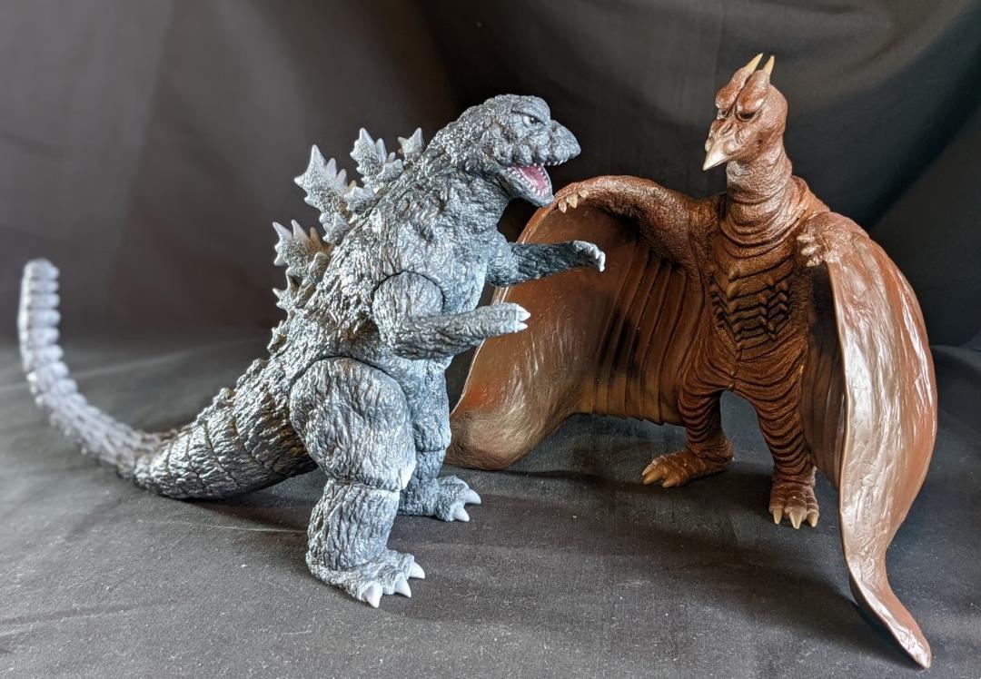ゴジラ＆ラドン（Y・MSF）ソフビフィギュア2体セット : 恐竜怪獣
