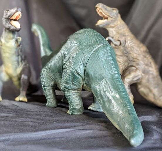 ブロントサウルス＆ティラノサウルス×2（ツクダホビー）昭和レトロ