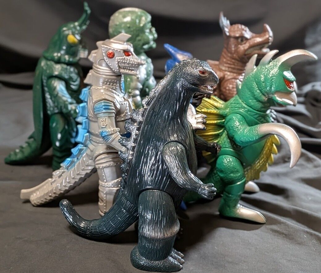 昭和ゴジラ他チャンピオンまつり登場怪獣（ブルマァク復刻）ソフビ7体