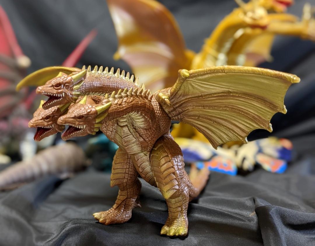 （美品）キングギドラ　平成モスラシリーズ版　大型ソフビ キングギドラ平成モスラシリーズ登場（バンダイ）ソフビフィギュア