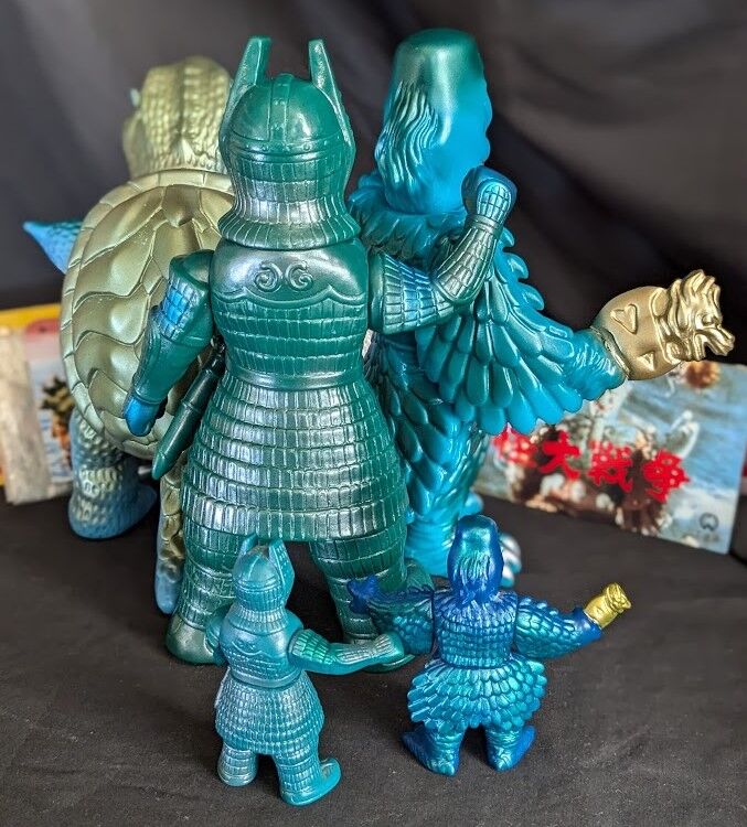 大魔神＆ガメラ＆ダイモン（マルサン・Ｍ１号）大映怪獣ソフビ３体セット＋２ 大魔神＆ガメラ＆ダイモン（マルサン・M1号）大映怪獣ソフビ3体