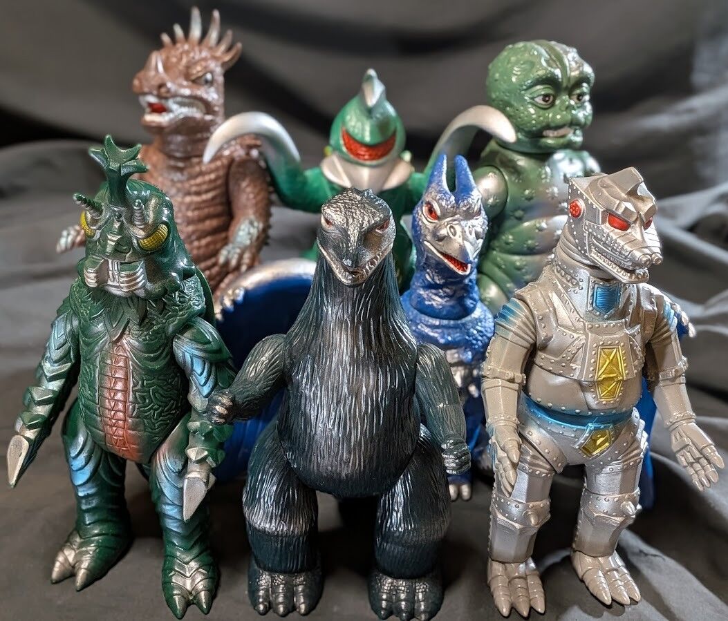 昭和ゴジラ他チャンピオンまつり登場怪獣（ブルマァク復刻）ソフビ7体