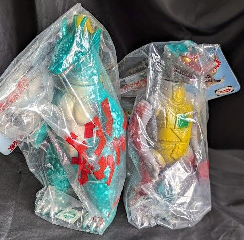 メカゴジラ２＆チタノザウルス（ブルマァク復刻×Ｍ１号）ソフビフィギュア２体セット メカゴジラ2＆チタノザウルス（ブルマァク復刻×M1号）ソフビ