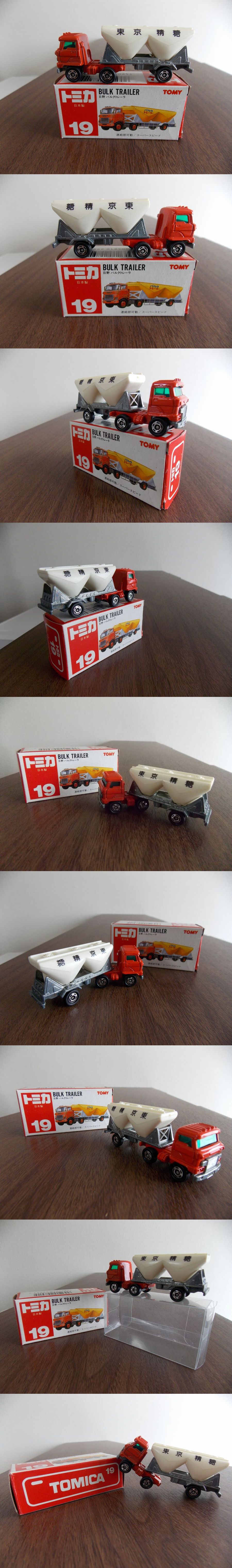 ＊515 トミカ　19　赤箱ジャパン物　日野バルクトレーラ　程度良いです！　連結部可動　スーパースピード　透明ケース付き