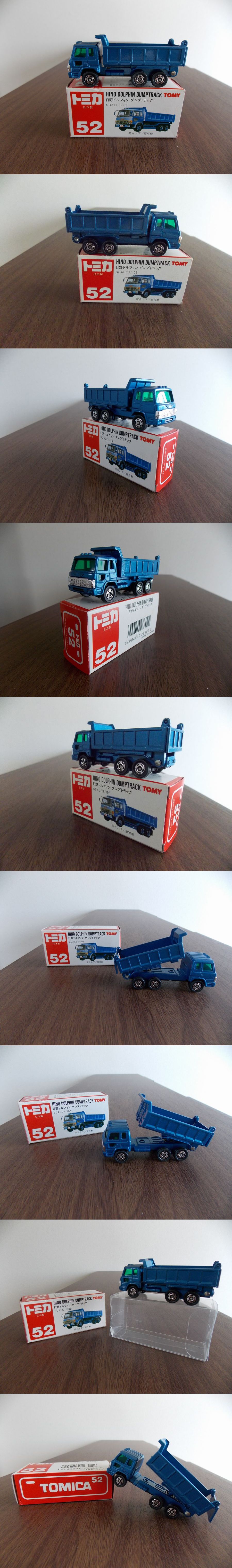 ・543 トミカ赤箱ジャパン物　日野　ドルフィン　ダンプトラック　未使用に近い！　荷台上下　扉可動　透明ケース付き