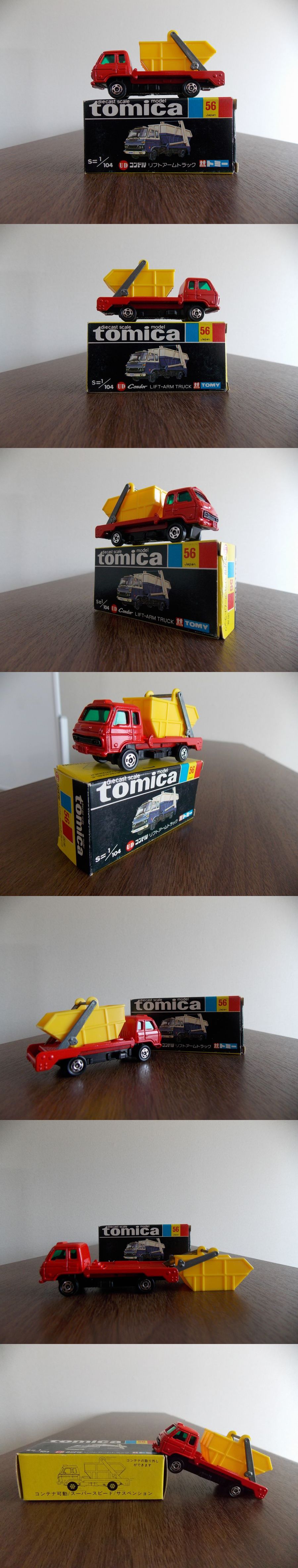 ＊340 トミカ　黒箱ジャパン物　UDコンドル　リフトアームトラック　・コンテナ可動　・スーパースピード　・透明ケース付