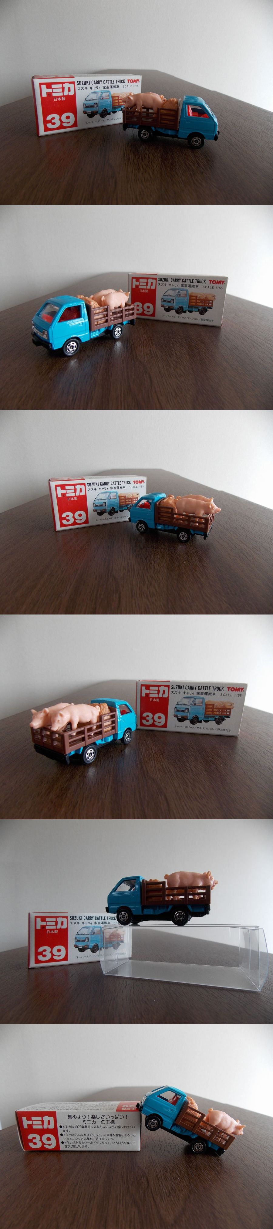 ＊356 トミカ　赤箱ジャパン物　スズキキャリー　家畜運搬車　豚ちゃん2頭います！　・サスペンション　未使用に近い