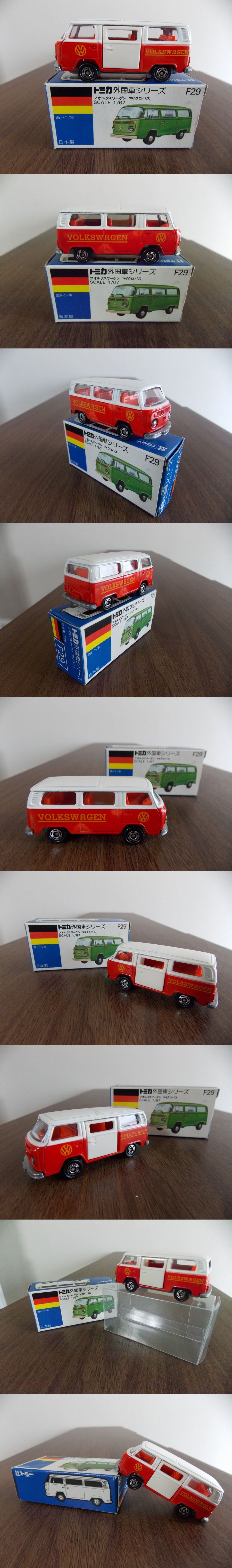 ＊418 トミカ　外国車シリーズ　日本製　T26　希少　VW　マイクロバス　　・サイドドアー開閉可能　　・透明ケース付き
