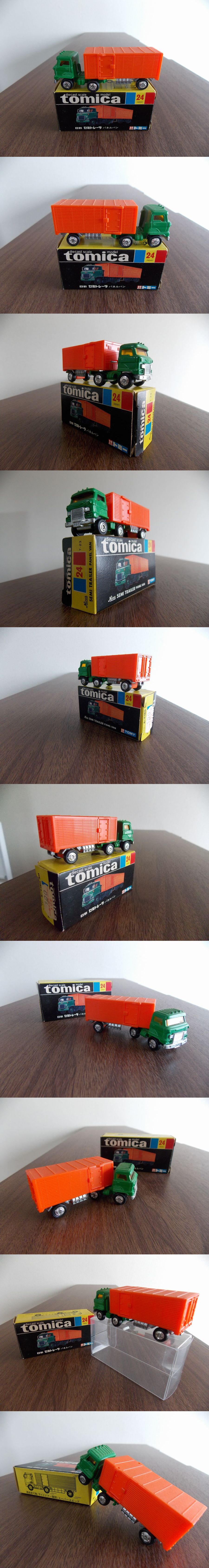 ＊477 　24 トミカ　黒箱ジャパン物　日野セミトレーラー　パネルバン　未使用に近い！　連結部可動　透明ケース付き