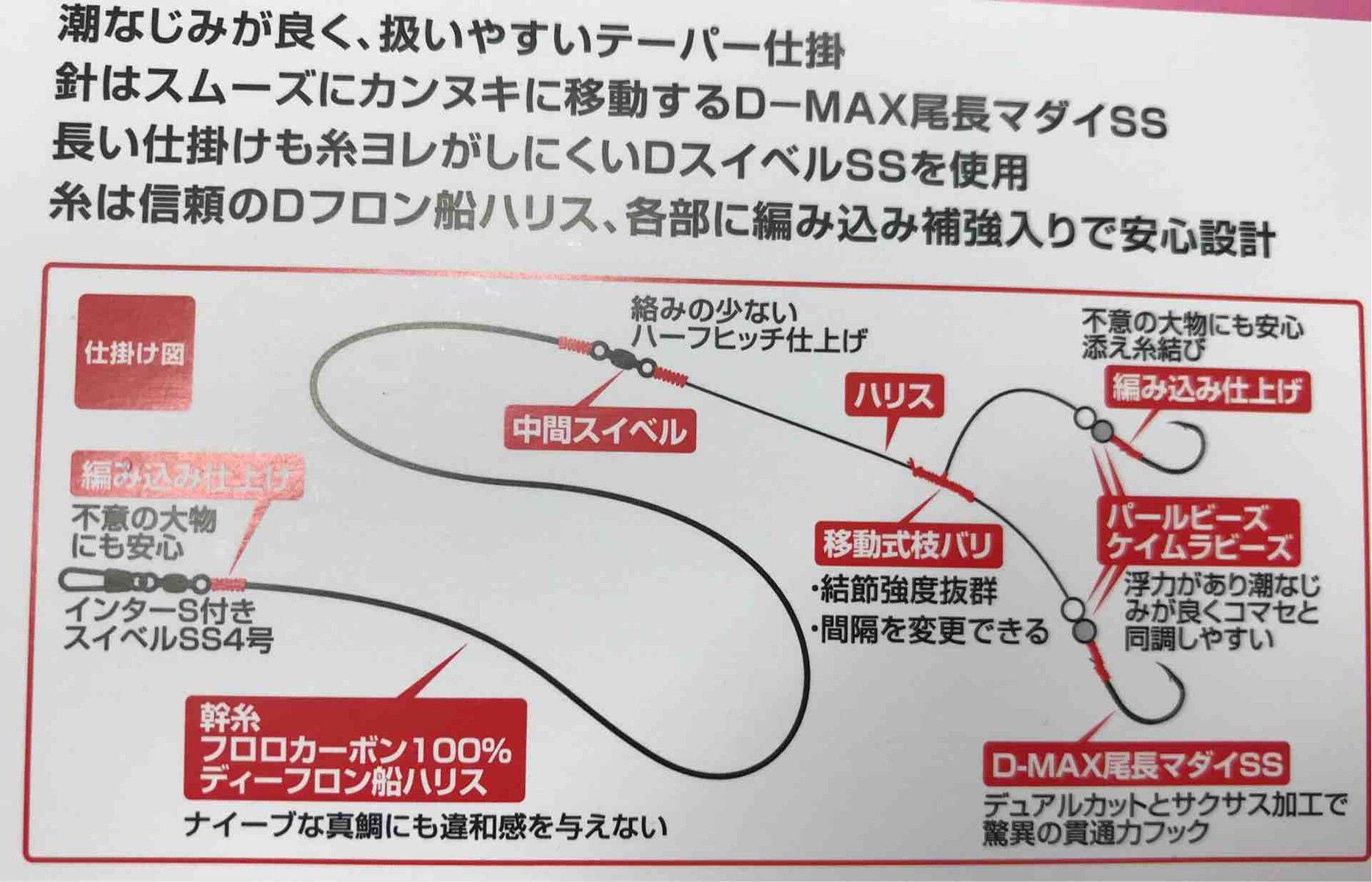 快適マダイテーパー仕掛けがラインナプに加わりました 宮澤幸則