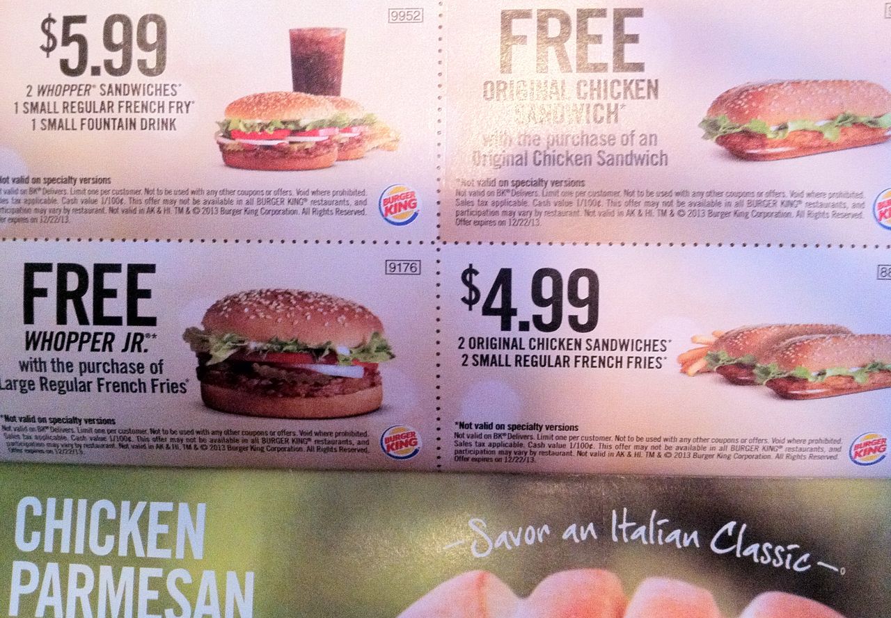 アメリカのクーポン広告 Burger King 編 大豆と小豆のご飯日記 In ニューヨーク