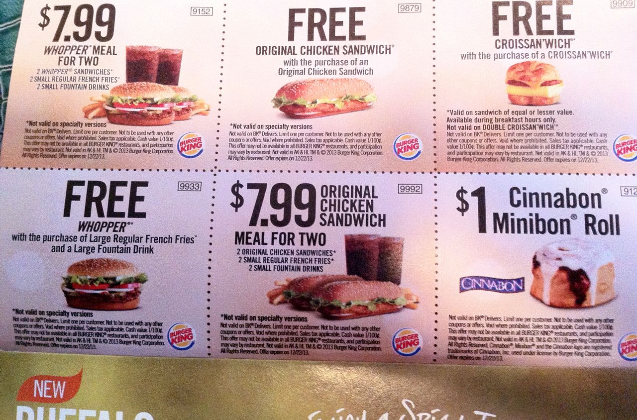 アメリカのクーポン広告 Burger King 編 大豆と小豆のご飯日記 In ニューヨーク