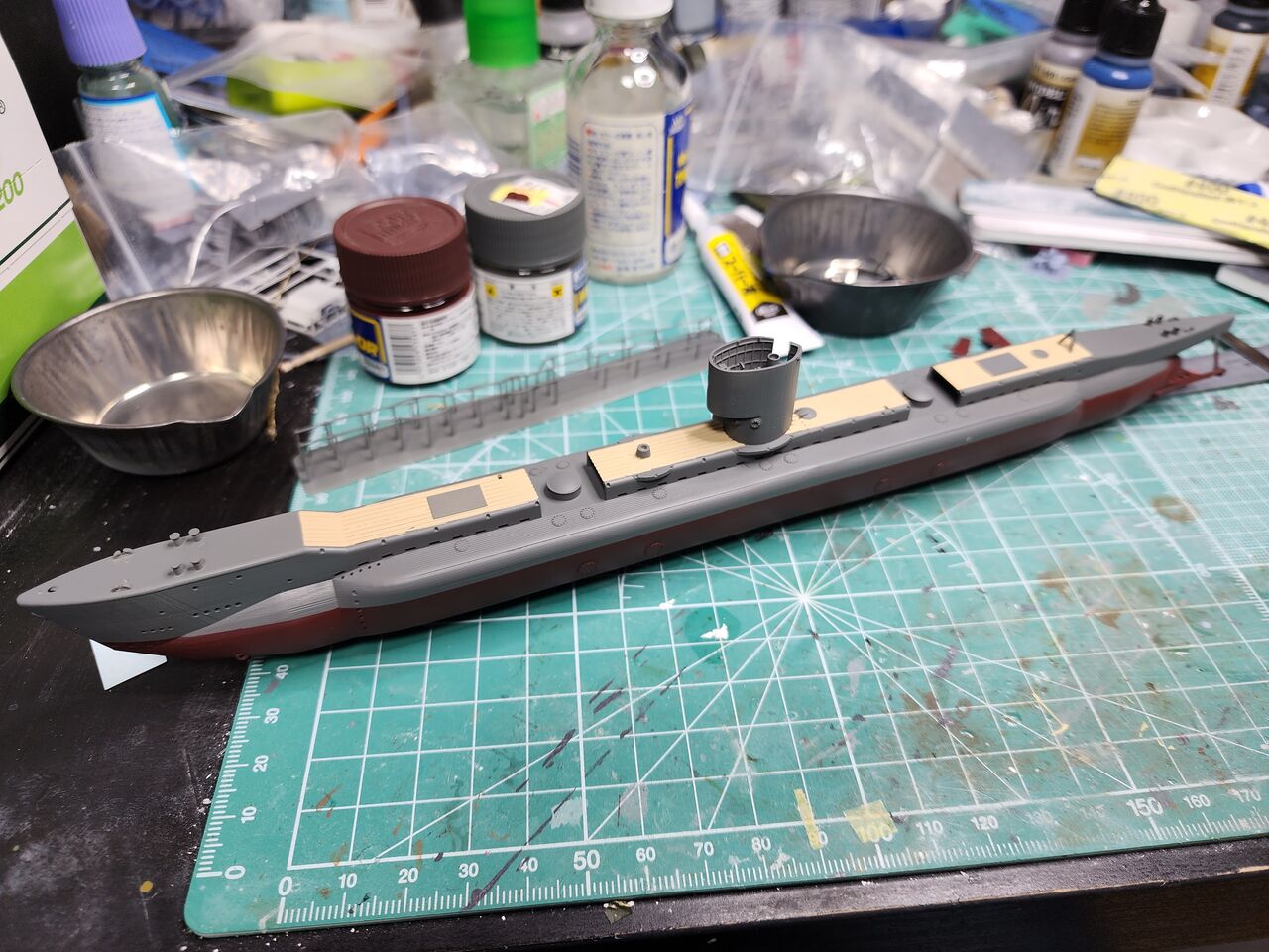 まるゆ出品 1/144 三式潜航輸送艇まるゆ（ゆ1型）、サンプル組立中 : DAMEYA＠1/144