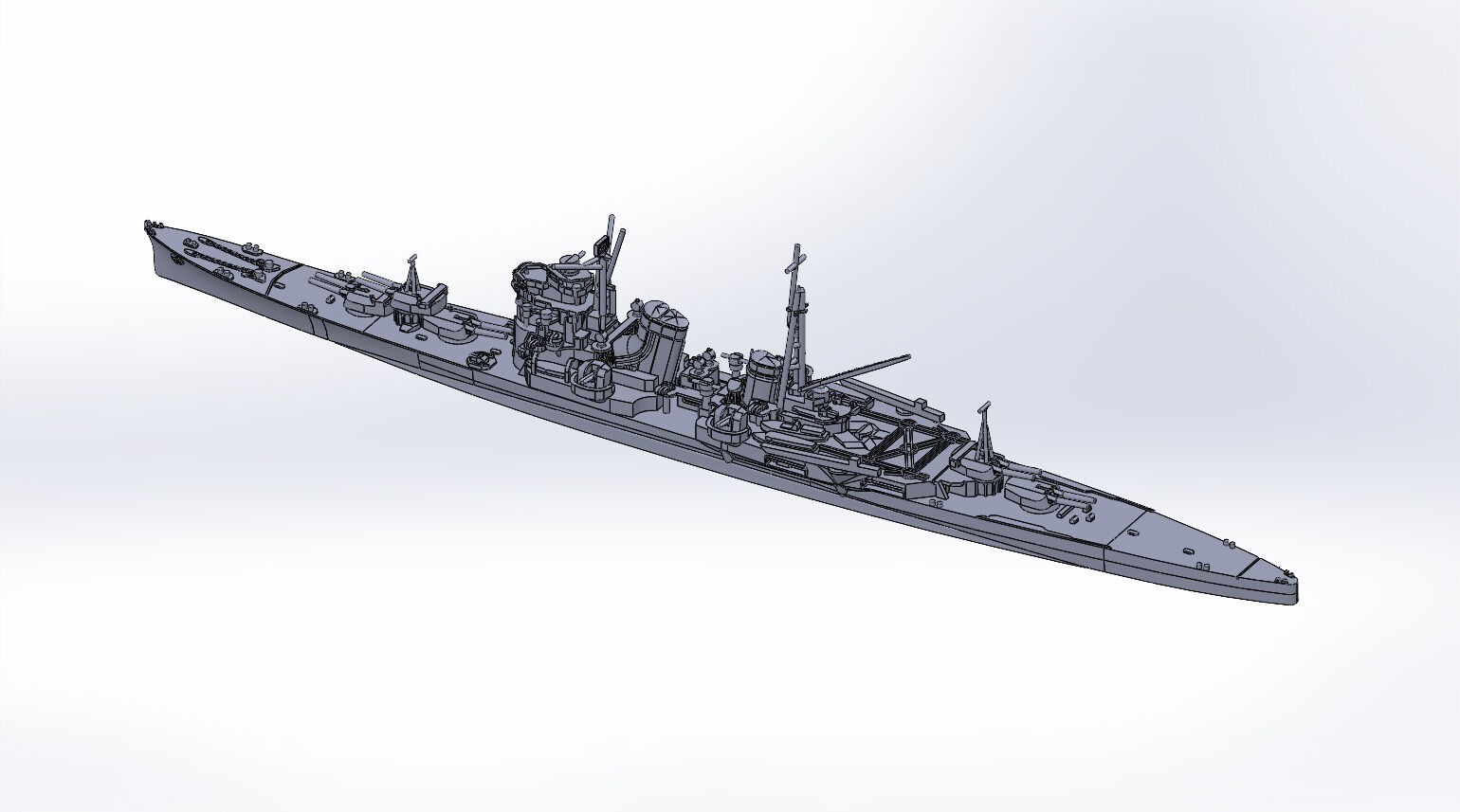 1/2000妙高型重巡洋艦(リメイク版)原型製作記(その6 1/2000妙高型重巡洋艦(リメイク版)原型製作記(その6