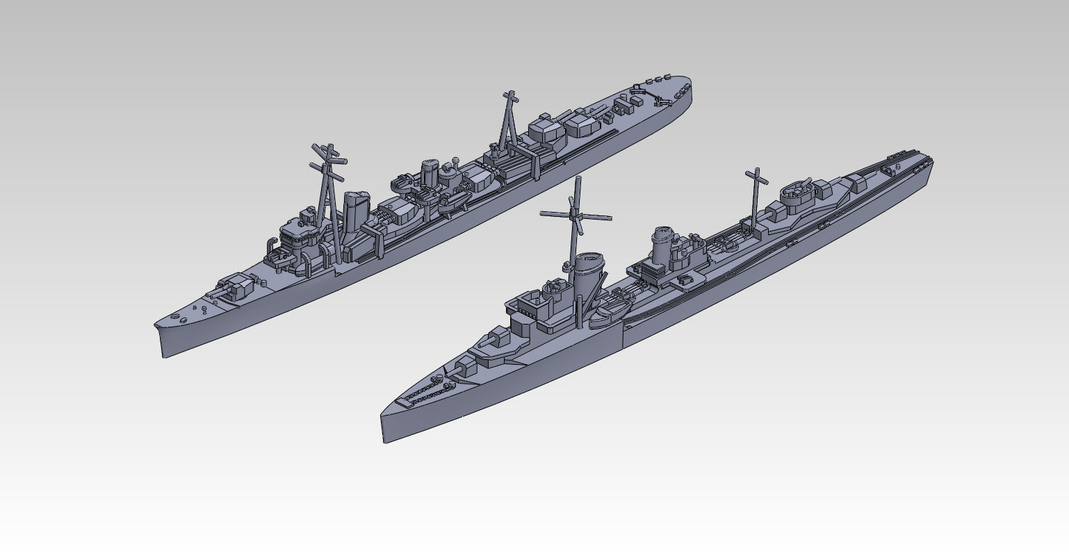 1/2000 Z-1級駆逐艦 原型製作記（その7） : DAMEYA＠1/144