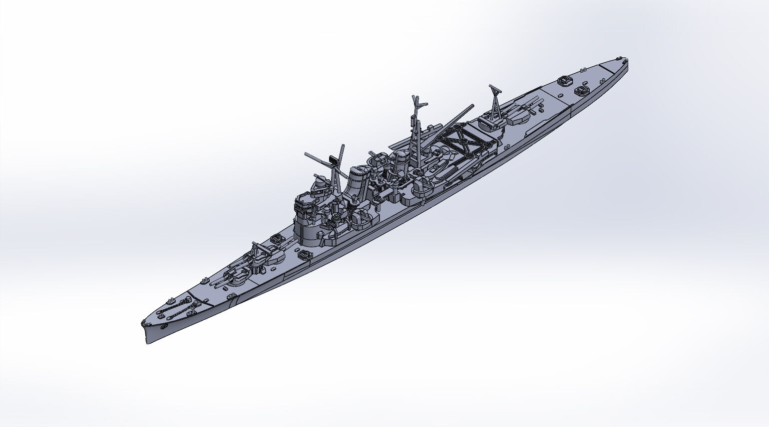 1/2000妙高型重巡洋艦(リメイク版)原型製作記(その6 1/2000妙高型重巡洋艦(リメイク版)原型製作記(その6