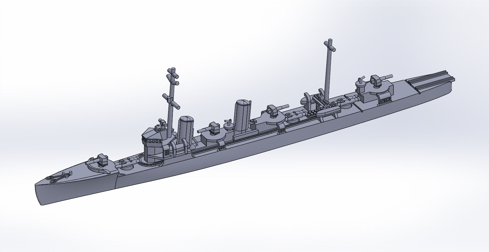 1/2000 峯風型駆逐艦(UVレジン版)原型製作記(その4) : DAMEYA＠1/144