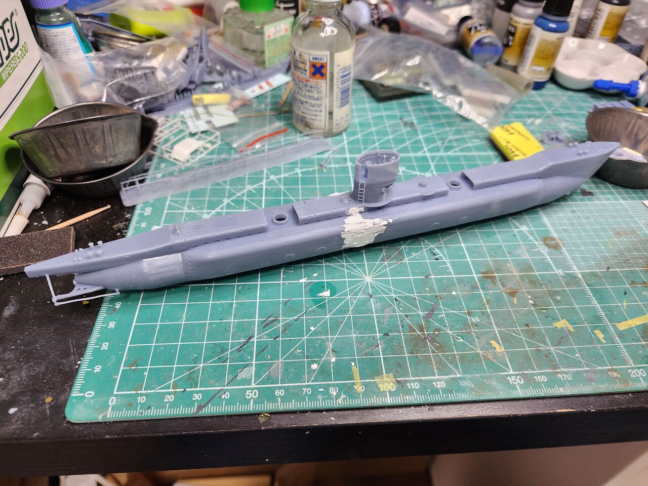 1/144 三式潜航輸送艇まるゆ（ゆ1型）、サンプル組立中 : DAMEYA＠1/144