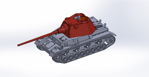 1/144 E-75 重戦車三色迷彩グリーンベース架空戦記1ポピー