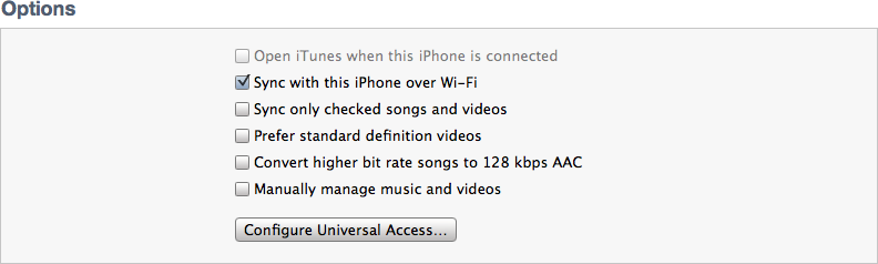 iTunes Wi-fi Sync