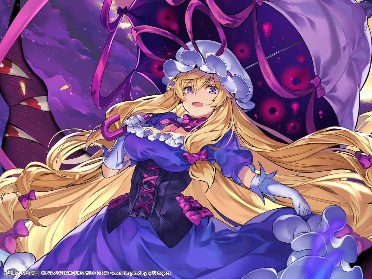 東方ダンマクカグラ 本日のミタマカード紹介は 最も妖怪らしい妖怪 八雲紫 東方ダンマクカグラ攻略ブログ 仮