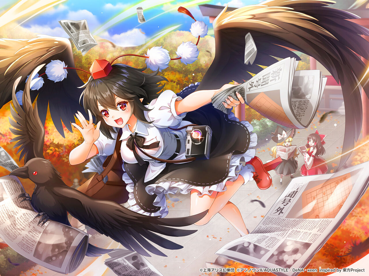 東方ダンマクカグラ 本日のミタマカード紹介は 新聞記者のスポンサー計画 射命丸文 東方ダンマクカグラ攻略ブログ 仮