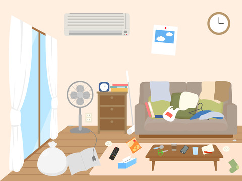 妻が自分の部屋だけでなく、共用スペースも散らかしてしまう…キレて捨てても1週間で元通りに…。のサムネイル