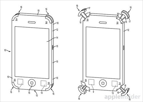 【画像】これはすごい！落下時にiPhoneの4隅からバンパーが飛び出す機能をアップルが開発！