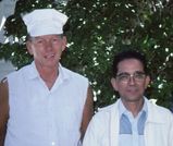 Tom Harvey and Mr. Sofue in 1985