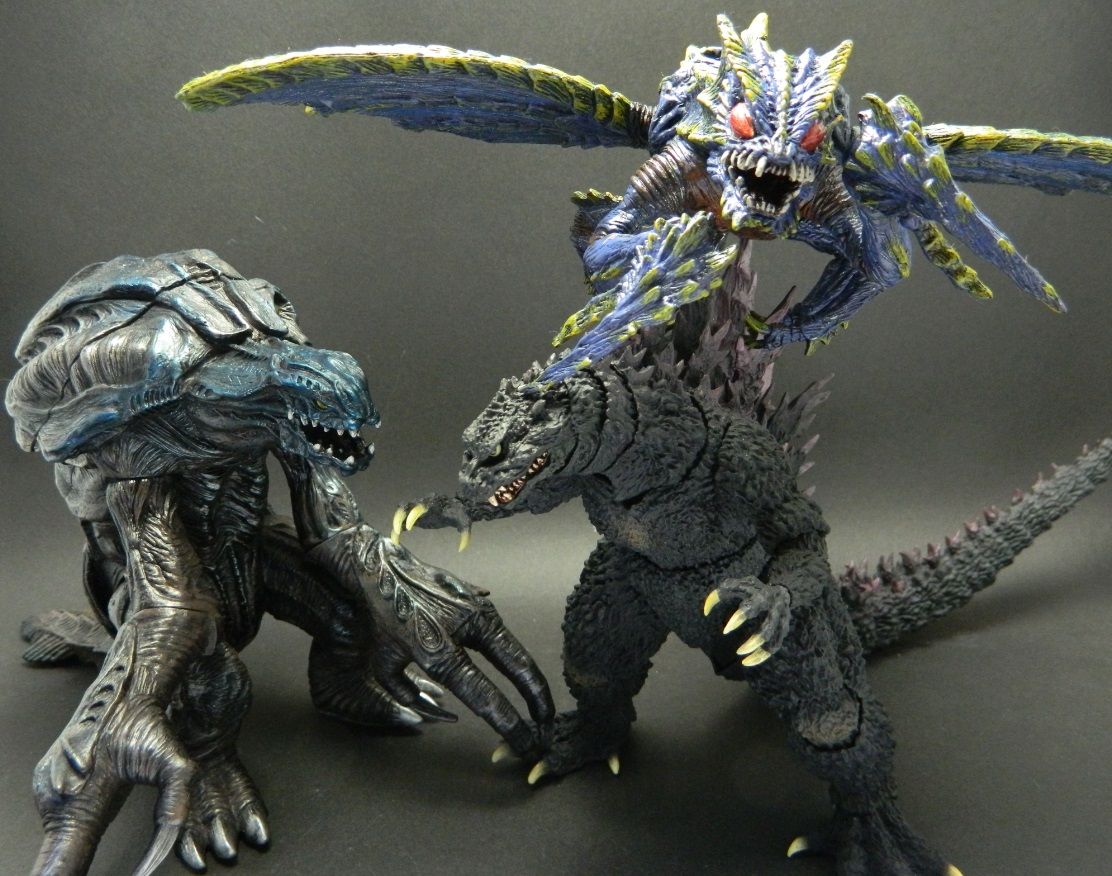 直売価格 ミレニアムゴジラ&オルガ&メガギラス(バンダイ)ソフビ