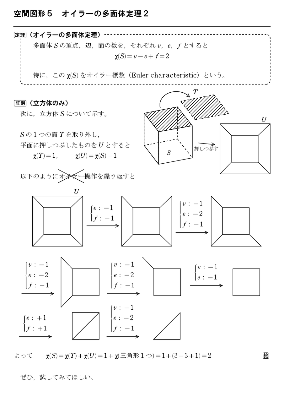 空間図形5 オイラーの多面体定理2 怜悧玲瓏 高校数学を天空から俯瞰する 空間図形5 オイラーの多面体定理2 怜悧玲瓏 高校数学を天空から俯瞰する