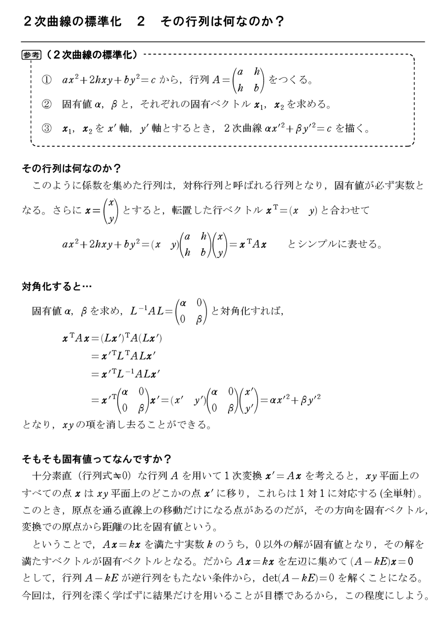 2次曲線の標準化 6 入試問題に出る形式とその対策 : 怜悧玲瓏 ～高校