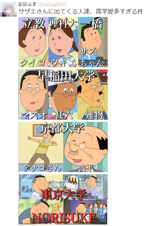 サザエ さん 学歴