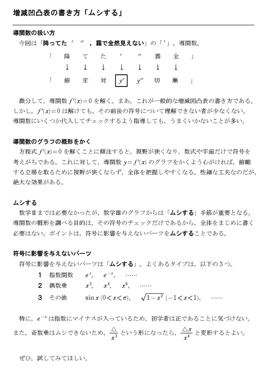 増減凹凸表の書き方 ムシする 怜悧玲瓏 高校数学を天空から俯瞰する 増減凹凸表の書き方 ムシする 怜悧玲瓏 高校数学を天空から俯瞰する