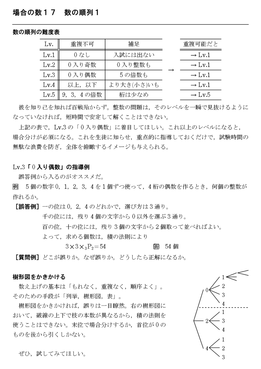 場合の数17 数の順列1 怜悧玲瓏 高校数学を天空から俯瞰する 場合の数17 数の順列1 怜悧玲瓏 高校数学を天空から俯瞰する