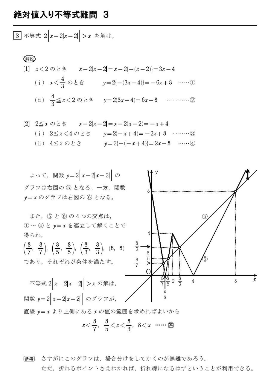 絶対値を含む不等式の難題と解法の最適化 怜悧玲瓏 高校数学を天空から俯瞰する 絶対値を含む不等式の難題と解法の最適化 怜悧玲瓏 高校数学を天空から俯瞰する