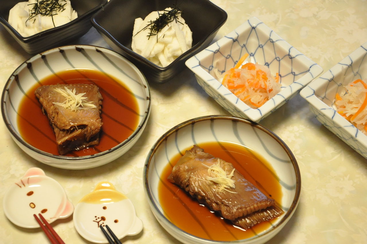 かすべの煮付け Debutousanのお食事日記 かすべの煮付け Debutousanのお食事日記