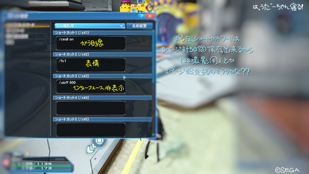 Ps4で始めるpso2のss講座 ぱぅだーちゃん寝る