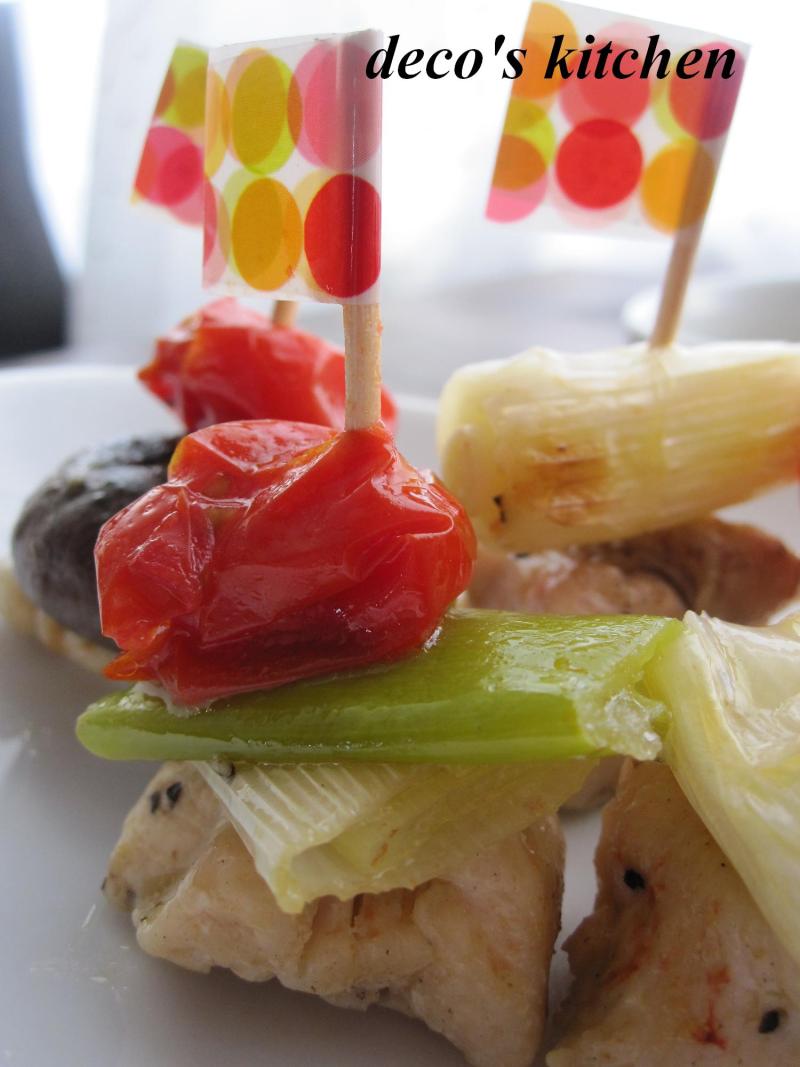 decoの小さな台所。-グリル野菜でねぎま風４