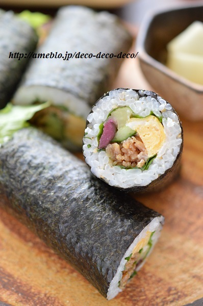 そぼろと漬物の恵方巻６