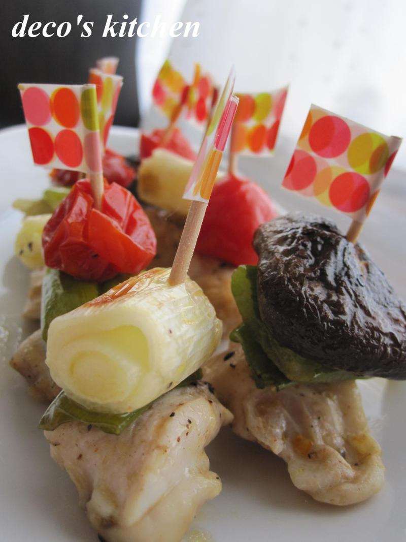 decoの小さな台所。-グリル野菜でねぎま風３