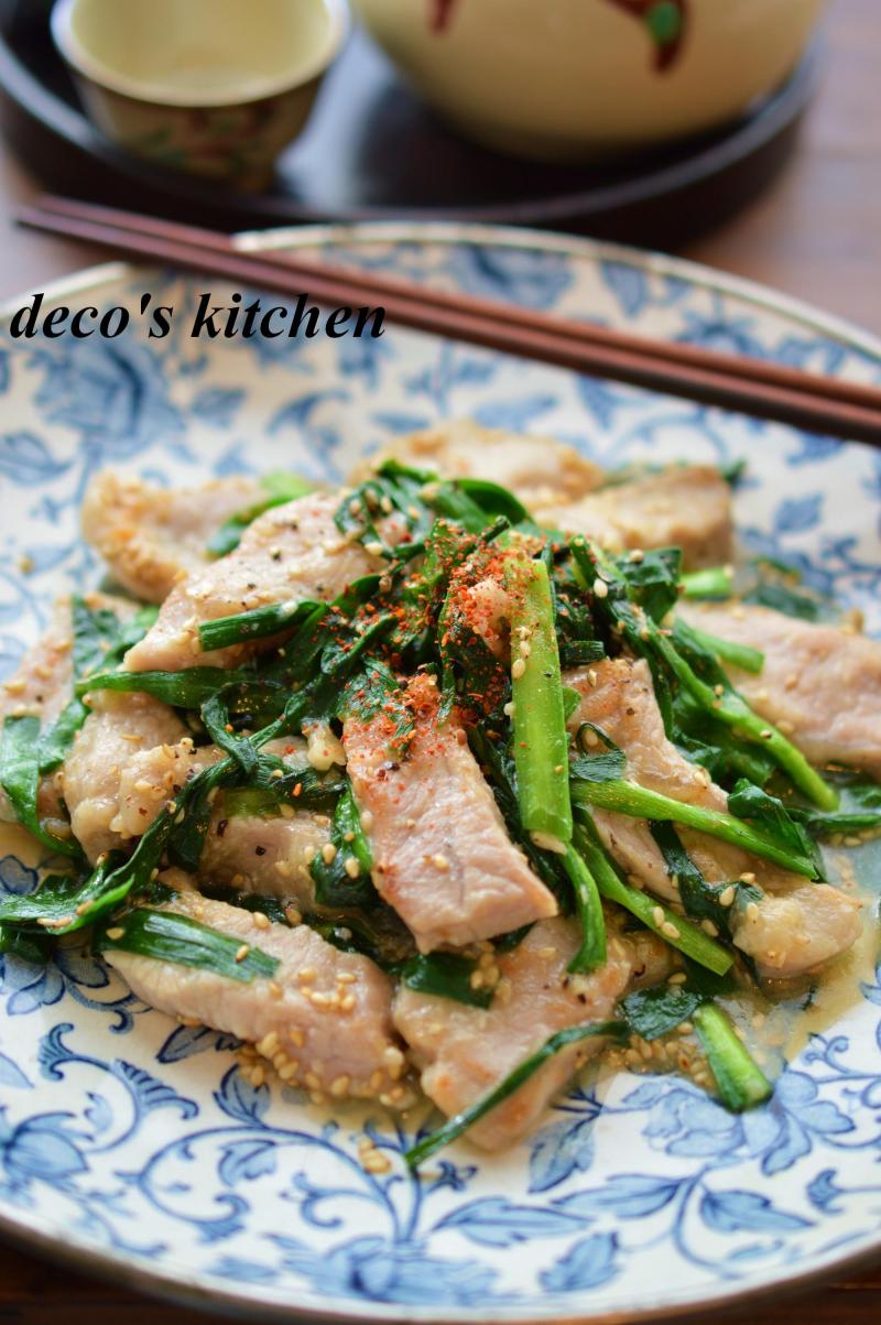 ニラと豚肉のにんにく塩麹３