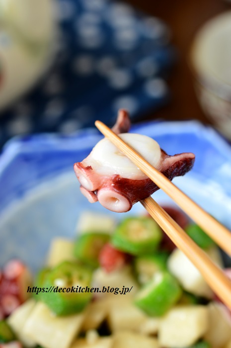 たことオクラのレモン醤油12