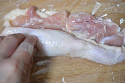 レンジ鶏チャーシュー工程1