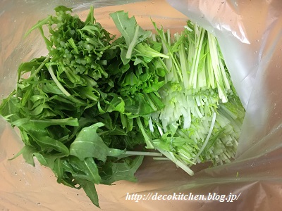 水菜炒め工程1