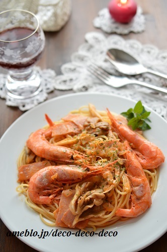 海老のトマトパスタ4