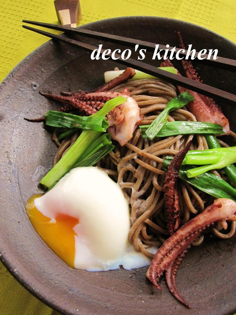 decoの小さな台所。-和蕎麦で柚子胡椒焼きそば１