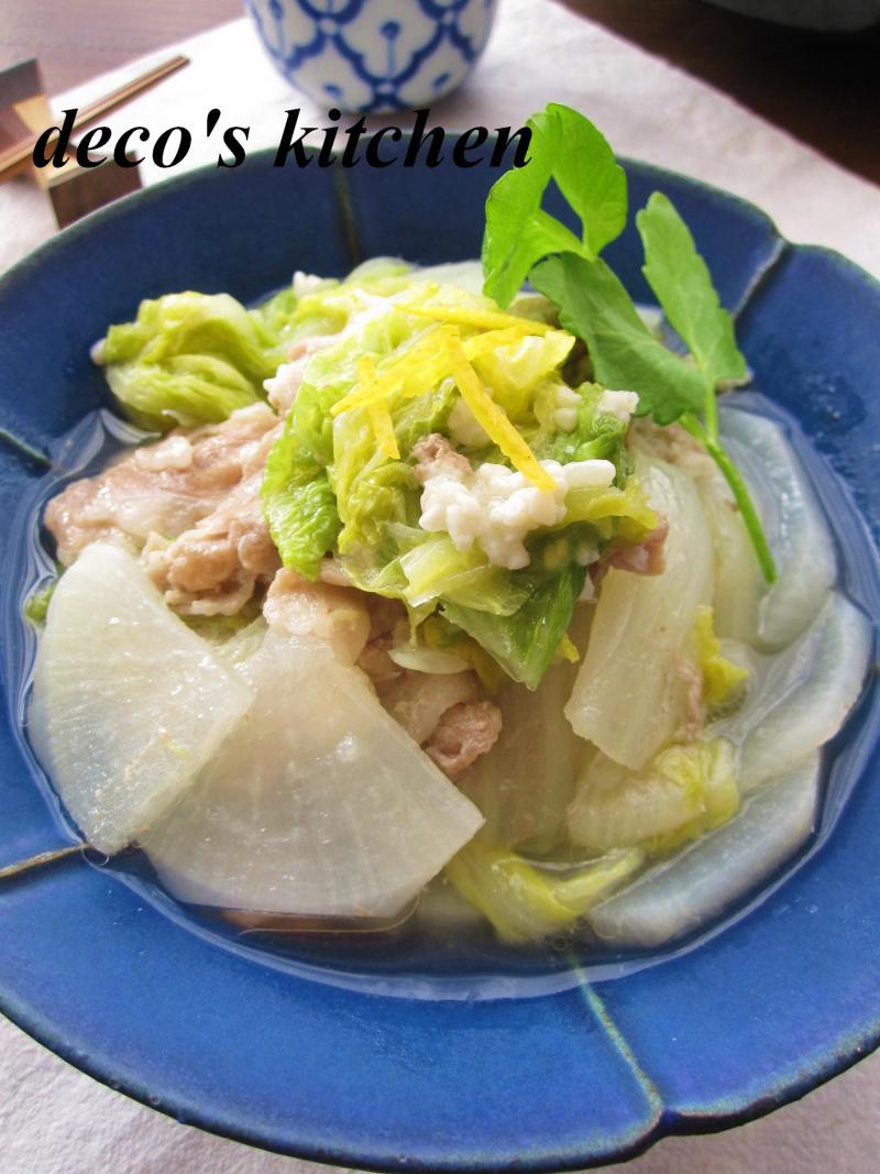 豚肉と大根と白菜の塩麹蒸し煮２