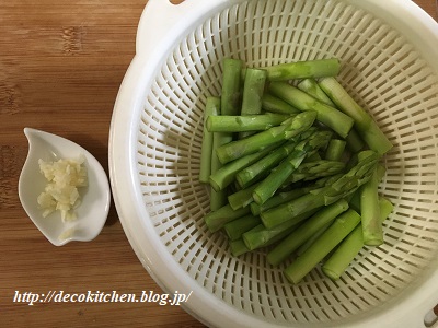 にんにく醤油炒め工程1