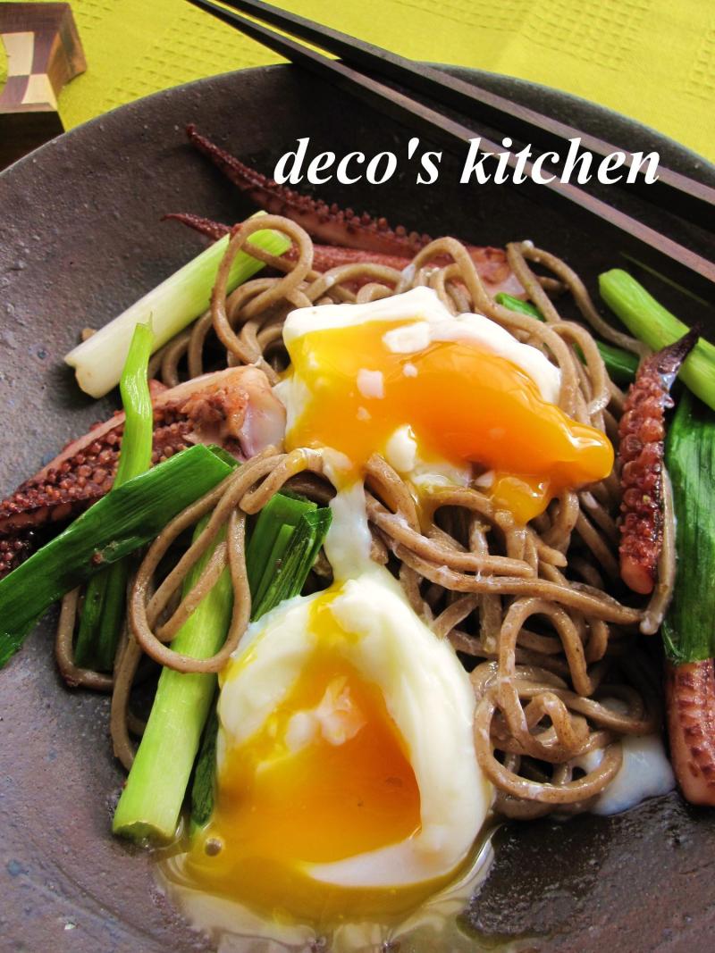 decoの小さな台所。-和蕎麦で柚子胡椒焼きそば３